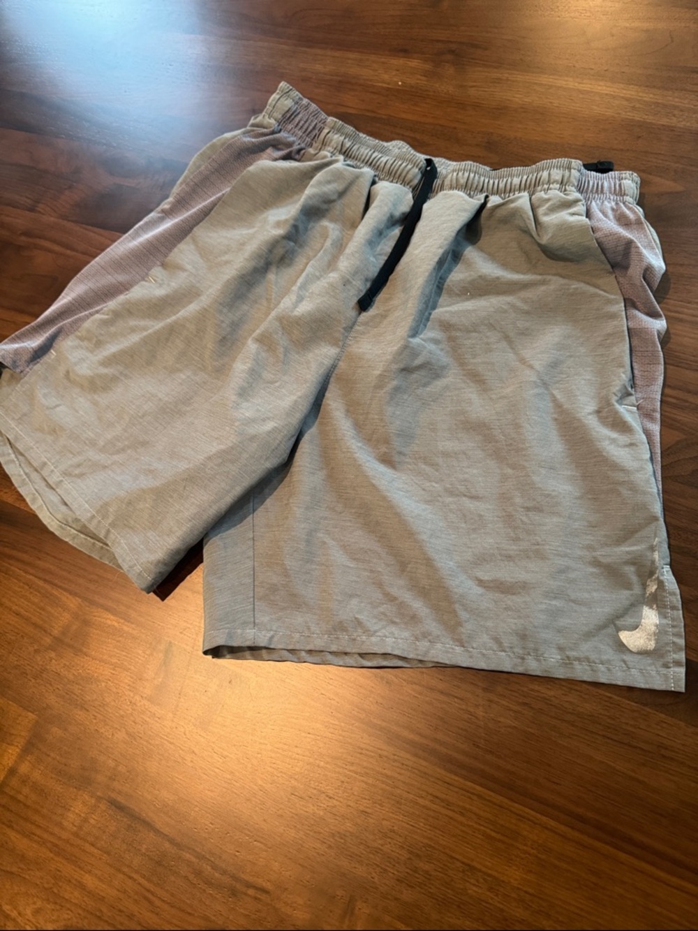 Nike Men's Athletic Shorts - Light Gray with Black Drawstring